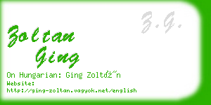 zoltan ging business card